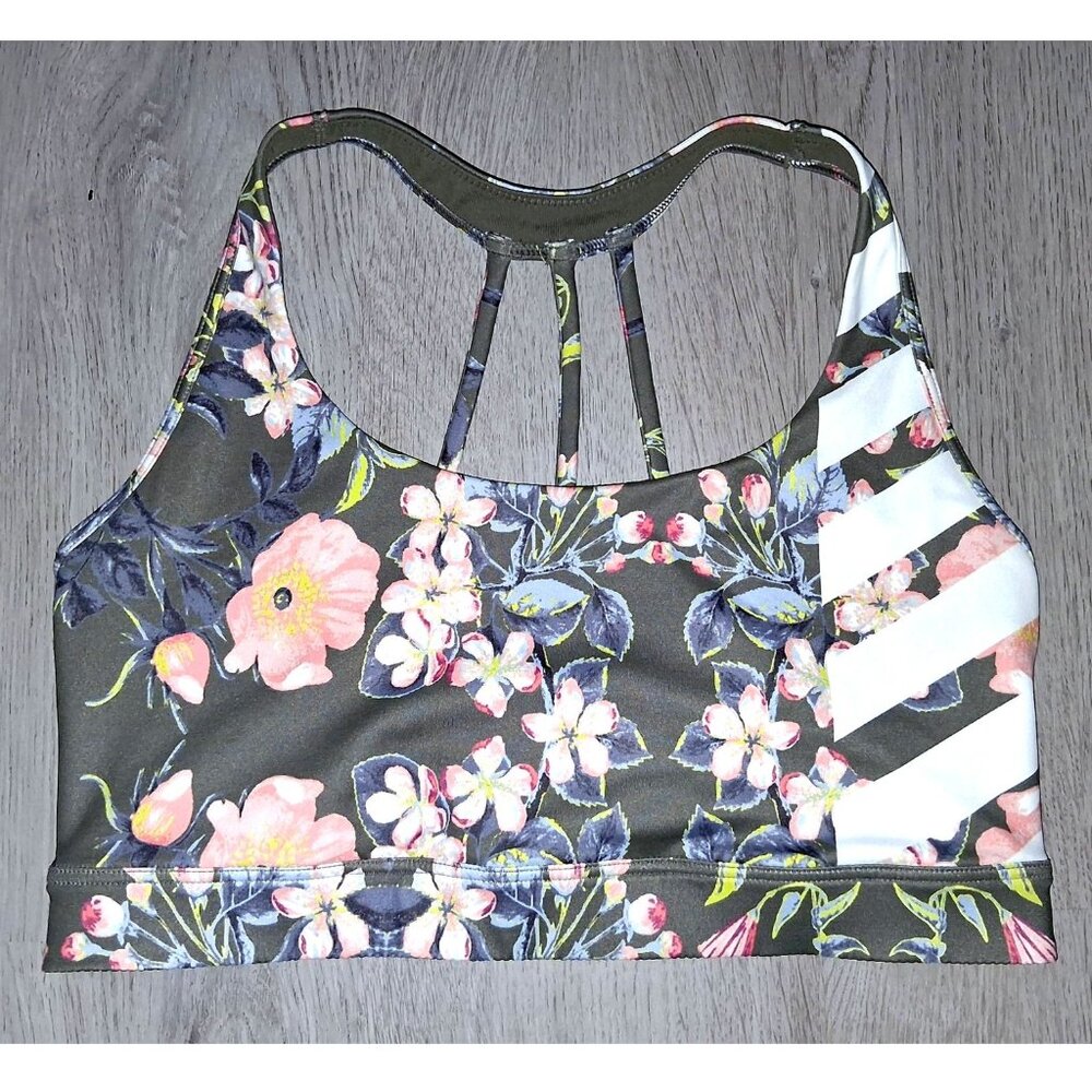 Victoria's Secret VSX Victoria Sport Green Floral Print Sports Bra Size Small